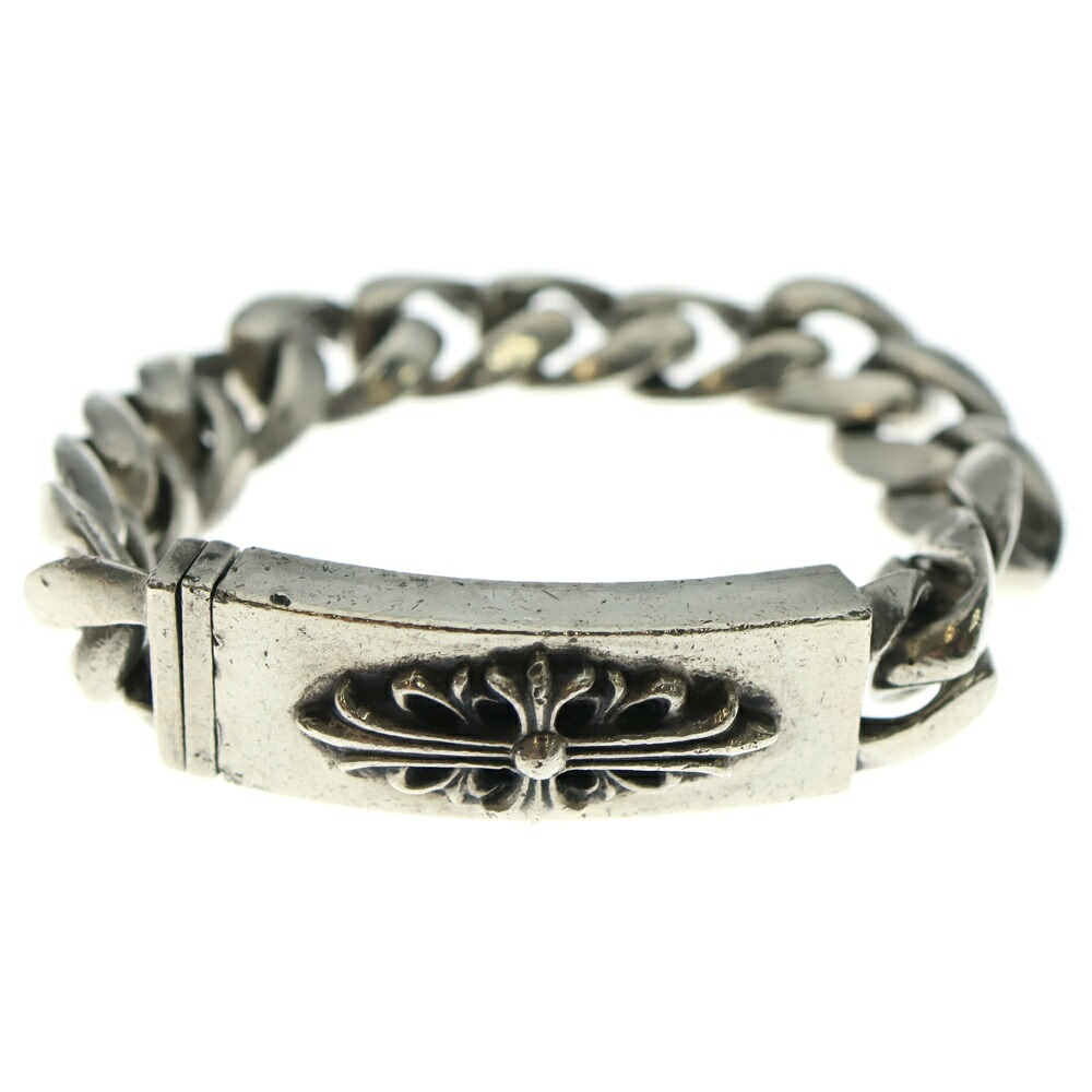 CHROME HEARTS(クロムハーツ) 大きさ:13LINK ID FLORAL CRS フローラルクロスID古典派音楽繋がり 腕輪 13LINK しろがね色 BCA164【中古】【度合いB】【色つやしろがね色】【取りまわしバス発着場OneStyle原宿店】