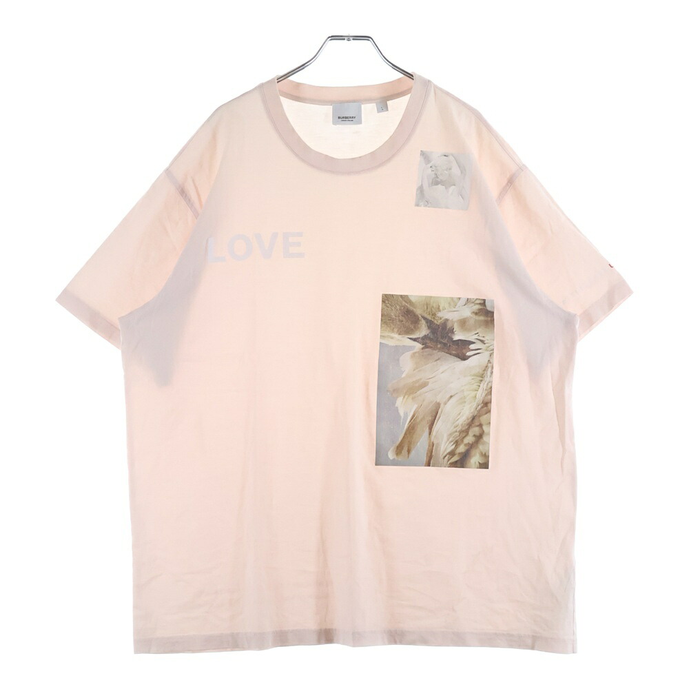 BURBERRY LONDON(バーバリーロンドン) 大いさ:L Montage T-Shirt モンタージュ グラフィック刷り上げる半袖ティーシャツ サクラ色 8030944【中古】【度合いB】【色合いサクラ色】【取りまわしバス発着場BRING心斎橋店】 トップス-Tシャツ・カットソー-メンズファッション