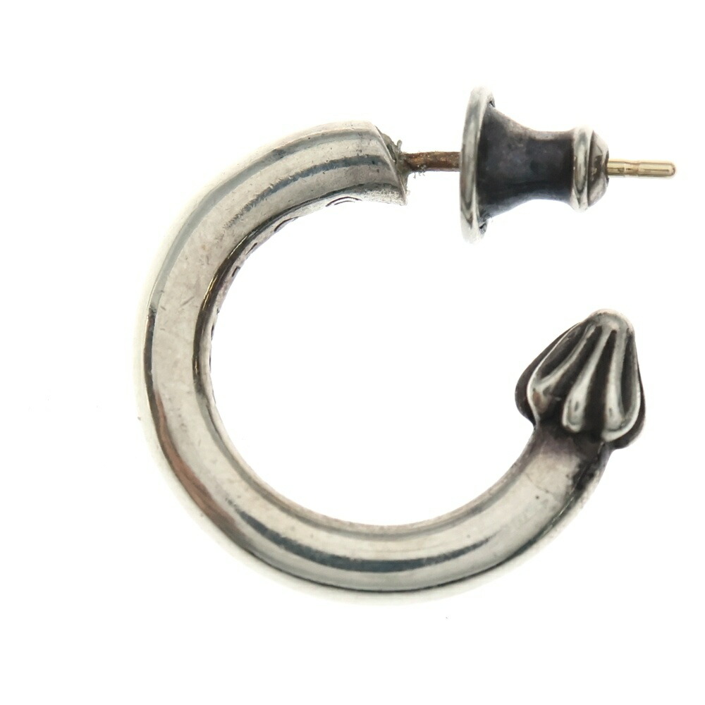 CHROME HEARTS(クロムハーツ) HOOP PLAIN 飾り気の無い フープピアス しろがね色 BCA101【中古】【座標軸B】【色合いしろがね色】【取りまわしバス発着場OneStyle原宿店】
