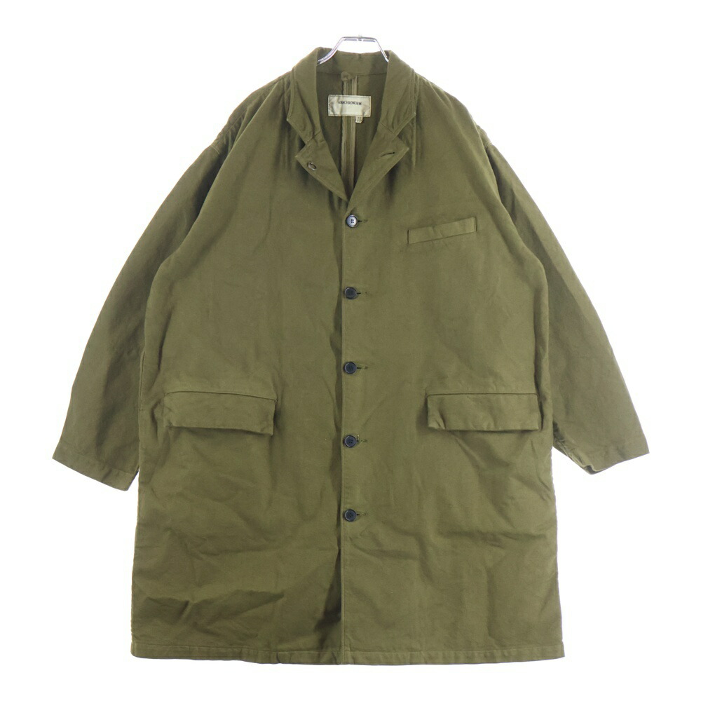 anachronorm(アナクローム) 大きさ:2 MILITARY SHOP COAT ミリタリー販売店厚地の外套 オリーブ AN156【中古】【座標軸A】【色合い緑であること】【オンライン制限事項商いもの】