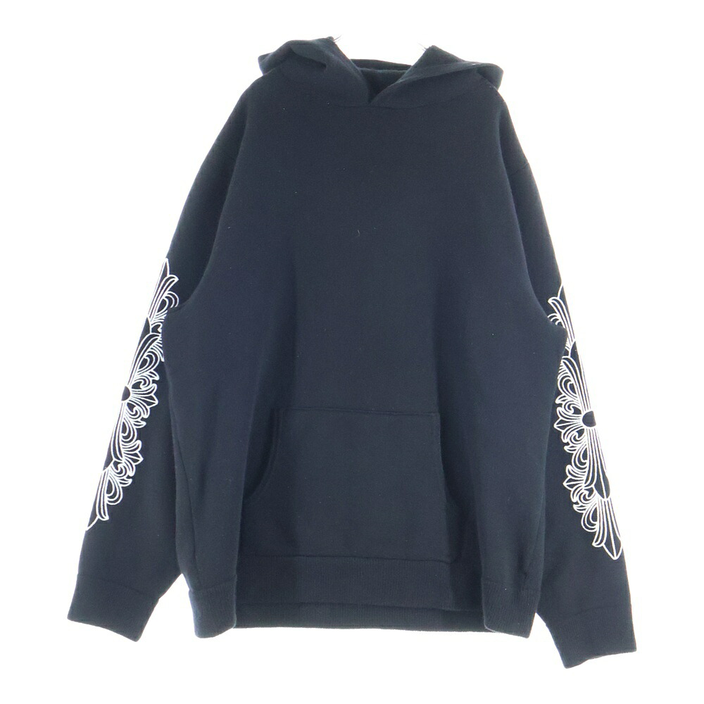 CHROME HEARTS(クロムハーツ) 大きさ:XL U LIFE SENTENCE 固定ディスク PLVR アームフローラルクロス刺しゅう カシミール ティーシャツパーカー 黒いこと【新古品/中古】【度合いS】【色つや黒いこと】【取りまわしバス発着場BRINGご廟店】