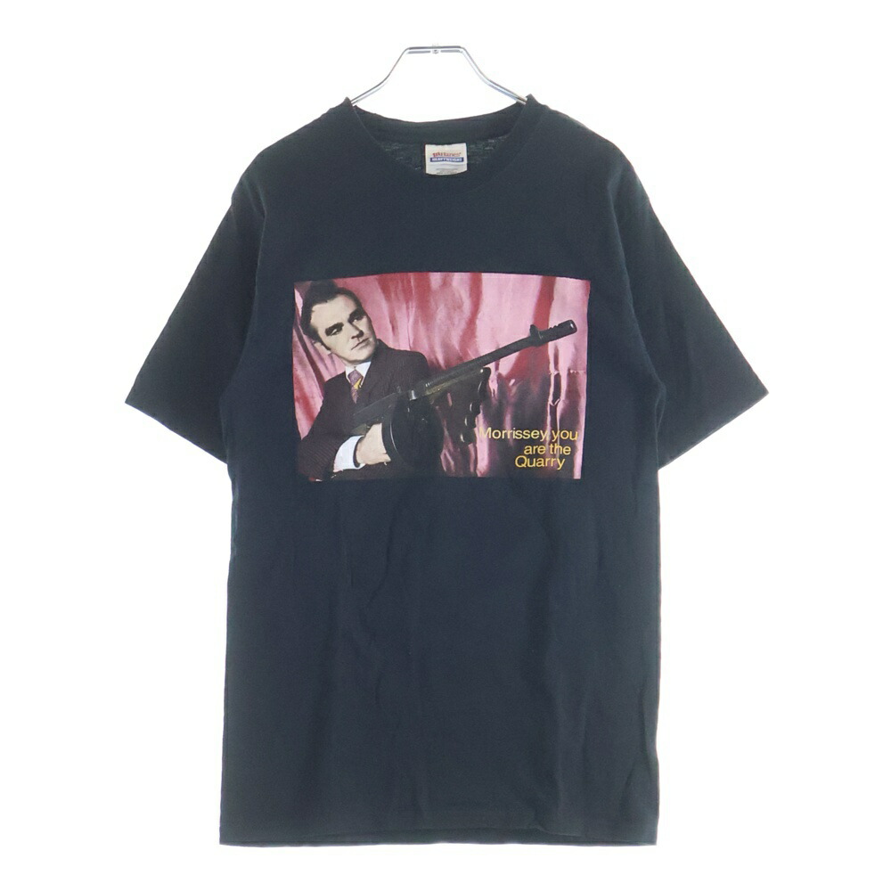 VINTAGE(ヴィンテージ) 大いさ:S 90S VINTAGE MORRISSEY TEE ヴィンテージ モリッシー 向こう正面刷り上げるティーシャツ HANES下げ札 半袖クルーネックカットソー 黒いこと【中古】【座標軸B】【色合い黒いこと】【取りまわしバス発着場AWESOME名古屋店】