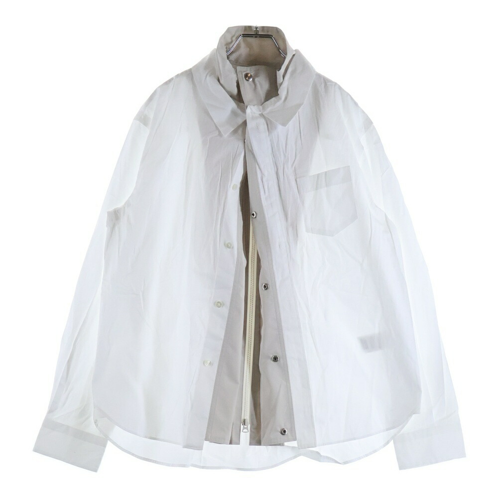 Sacai(サカイ) サイズ:1 25SS Poplin Shirt ポプリンシャツ ホワイト 25-03778M【中古】【程度B】【カラーホワイト】【取扱店舗BRING有楽町マルイ店】