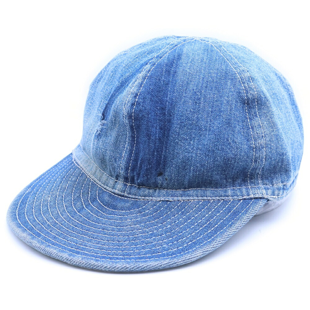VINTAGE(ヴィンテージ) 40s プリズナー メカニック デニム キャップ 帽子 インディゴ【中古】【程度B】【カラーブルー】【取扱店舗AWESOME高円寺店】｜ブランド買取・販売　BRING