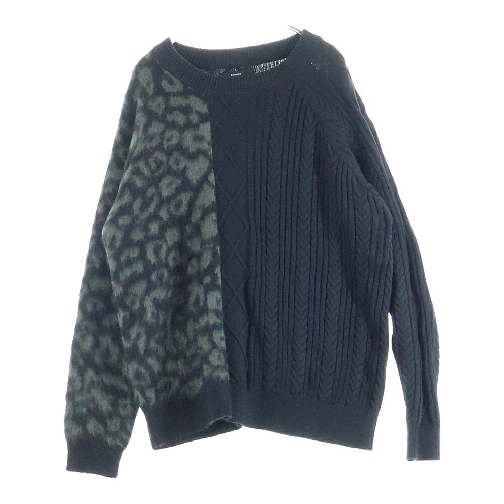 NO BRAND(ノーブランド) サイズ:M STAMPD(スタンプド)Cheetah Blocked Sweater チーター ブロックド ニットセーター ブラック【中古】【程度A】【カラーブラック】【オンライン限定商品】|ブランド買取・販売 BRING
