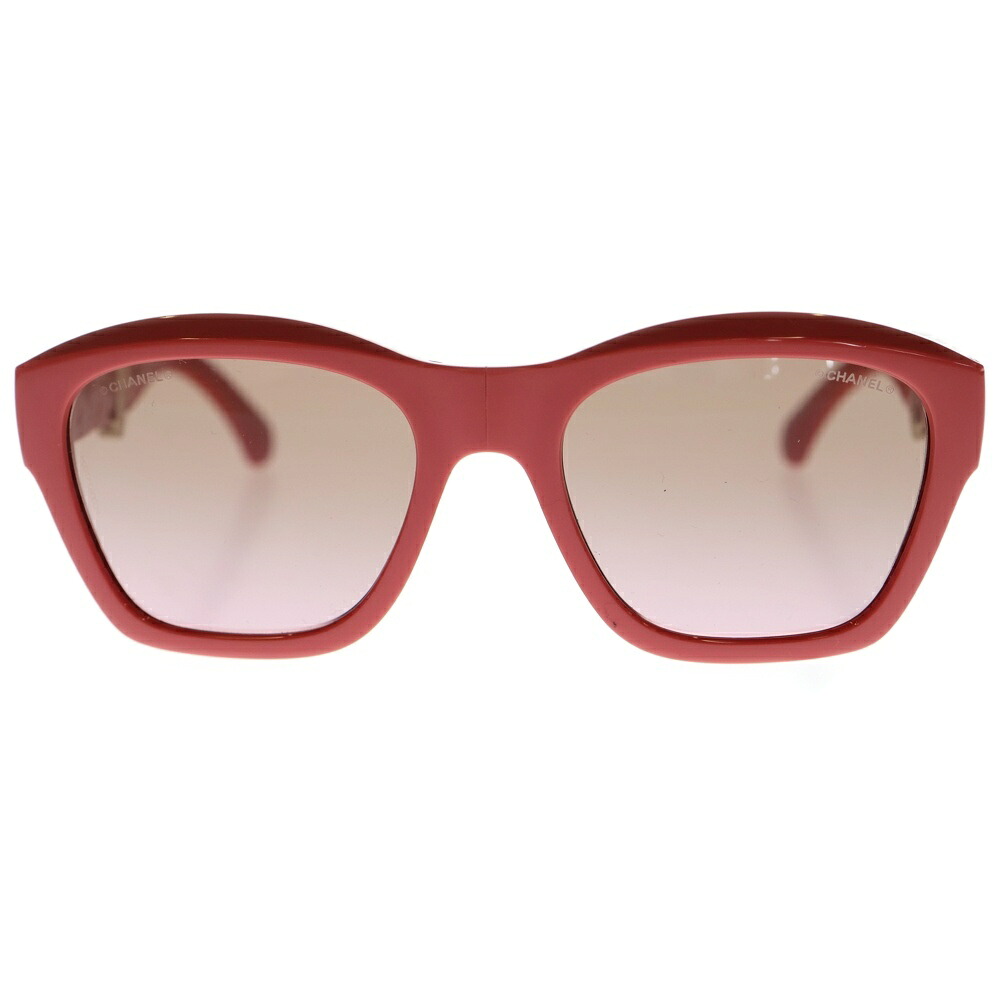 CHANEL(シャネル) SQUARE SUNGLASSES CC ココマーク フォールディング スクエアシェイプ サングラス アイウェア ビンク A71692 X02081 S0714【中古】【程度A】【カラーピンク】【取扱店舗BRING：RED新宿東口店】