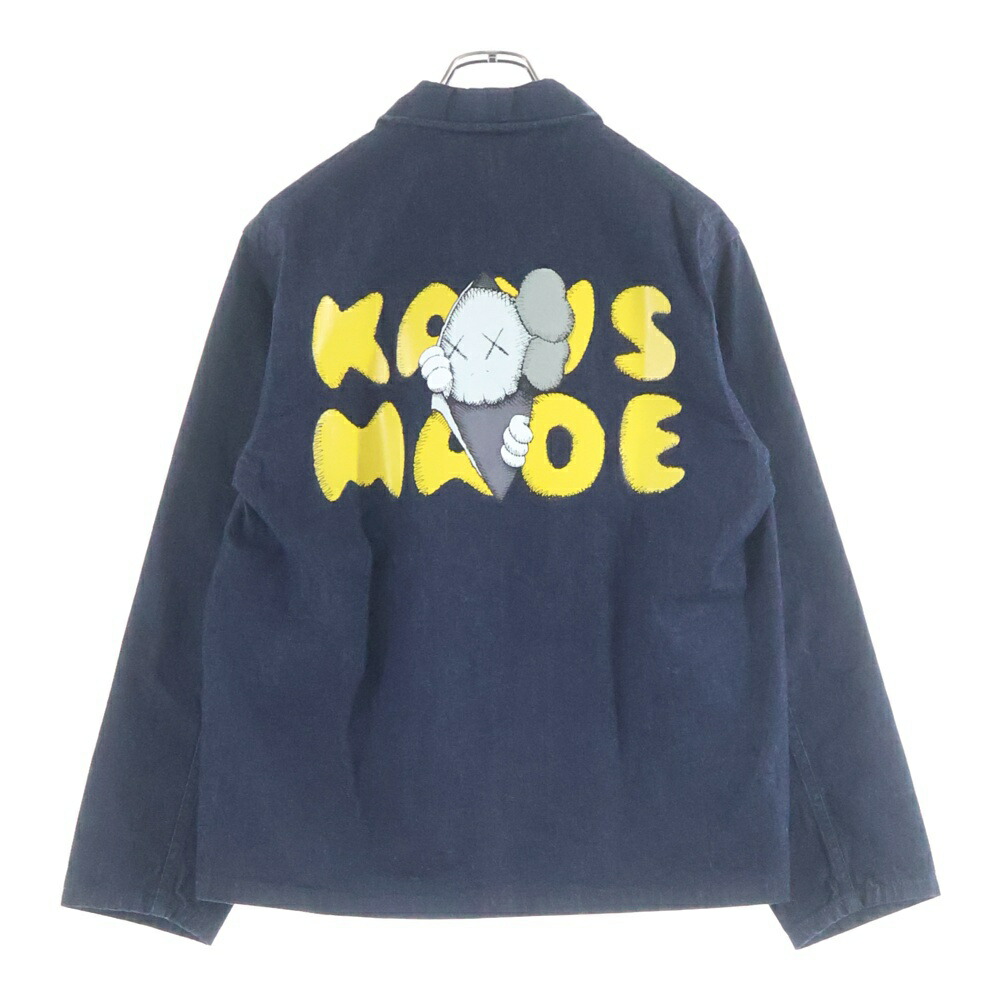 HUMAN MADE(ヒューマンお手伝いさん) 大いさ:S 24SS ×KAWS KAWS MADE DENIM COVERALL JACKET カウズ カウズメイド ジーンズ 押しかぶせる櫂 上衣 インディゴ HM-1917【中古】【度合いB】【色合い青色】【取りまわしバス発着場BRING京都河原町店】 コート・ジャケット-メンズファッション