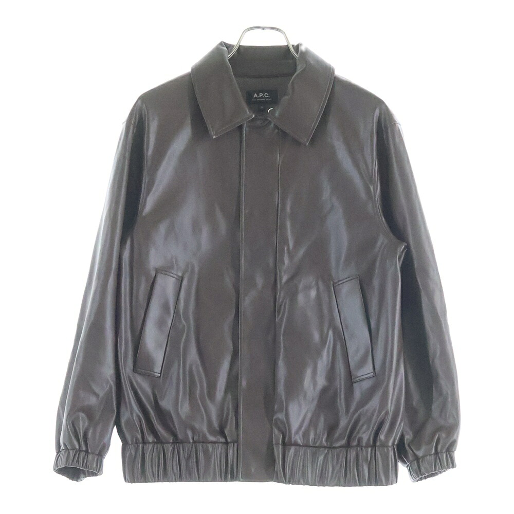 A.P.C(アーペーセー) 大きさ:34 SUZANNA BLOUSON スザンナ フェイクレザー ジップアップジャケット 赤銅色 23256-1-36071【新古品/中古】【座標軸S】【色つや赤銅色】【オンライン押さえる商いもの】