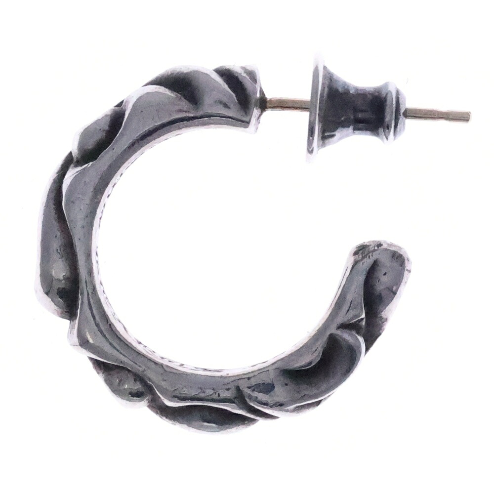 CHROME HEARTS(クロムハーツ) HOOP SCROOL スクロール フープピアス しろがね色 BCA102【中古】【度合いB】【色つやしろがね色】【取りまわしバス発着場渋谷】