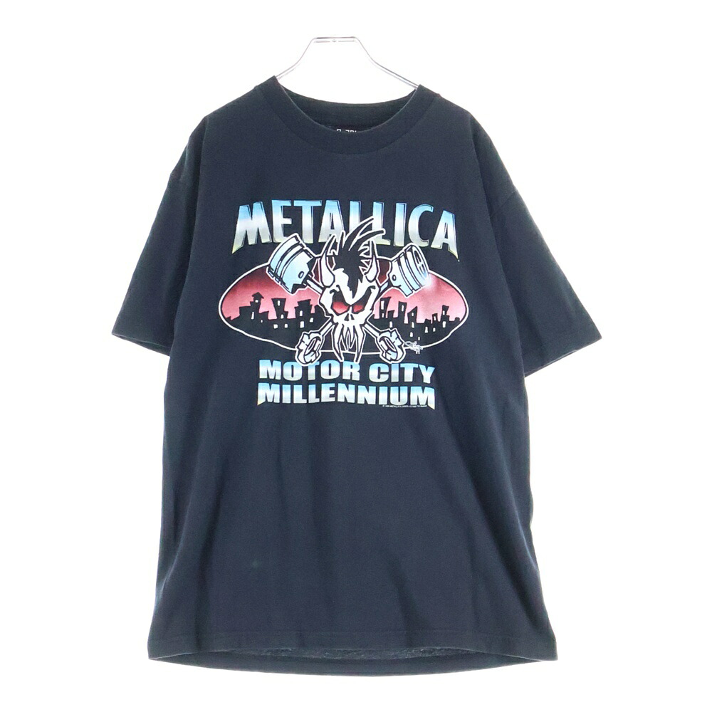 VINTAGE(ヴィンテージ) 大きさ:L 90s METALLICA 1999 MOTOR CITY MILLENIUM メタリカ 刷り上げる半袖プルオーバーカットソー 黒いこと【中古】【座標軸B】【色合い黒いこと】【取りまわしバス発着場AWESOME原宿店】