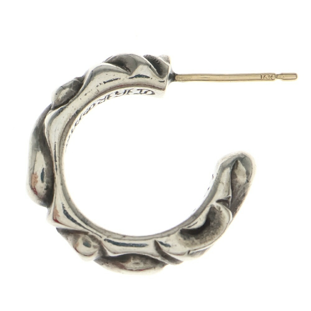 CHROME HEARTS(クロムハーツ) HOOP SCROOL スクロール フープピアス しろがね色 BCA102【中古】【座標軸B】【色合いしろがね色】【取りまわしバス発着場BRING心斎橋店】