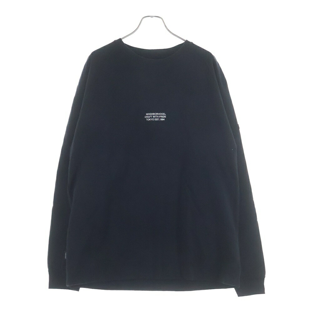 NEIGHBORHOOD(ネイバーフッド) 大きさ:XL 20SS DRY C-CREW LS 201FPNH-CSM04 ロゴタイプ刺しゅう クルーネックスウェットトレーナー 黒いこと【中古】【座標軸B】【色つや黒いこと】【取りまわしバス発着場BRING聖堂店】