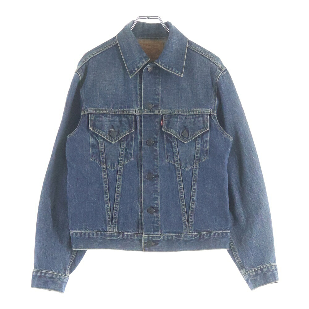 Levi\u0027s(リーヴァイズジーンズ) 大きさ:38 90S VINTAGE ヴィンテージ 刷り直す 3nd 日本製 BIG E 両面ダブ ジーンズ トラッカー 上衣 インディゴ 71557‐0214【中古】【度合いB】【色つや青碧】【取りまわしバス発着場AWESOME高円寺店】