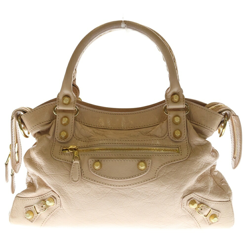 BALENCIAGA(バレンシアガ) ザ・ジャイアントタウン 2wayバッグ ショルダーバッグ ピンクベージュ レザー 285434【中古】【程度B】【カラーベージュ】【取扱店舗BRING渋谷ANNEX店】