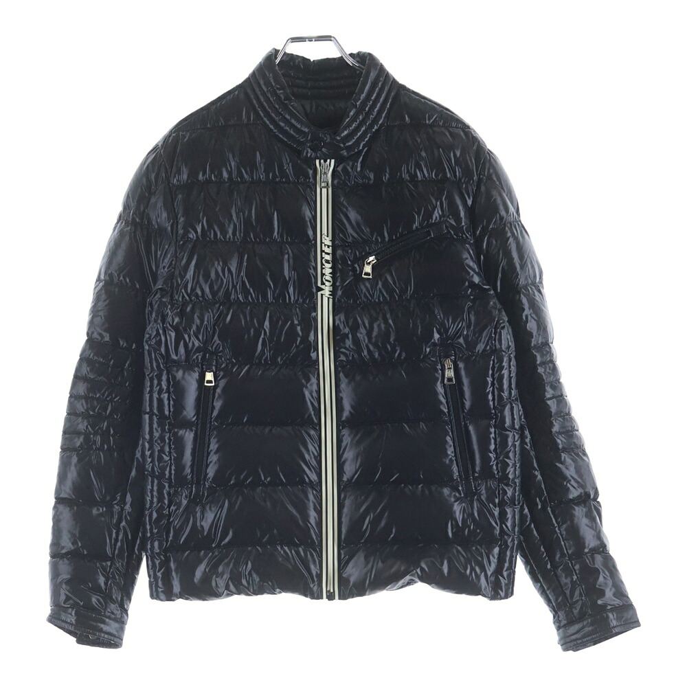 MONCLER(モンクレール) サイズ:1 20AW CAROUX GIUBBOTTO ロゴ ジップアップ ダウンジャケット ブラック F20911A58100 68950【中古】【程度A】【カラーブラック】【オンライン限定商品】