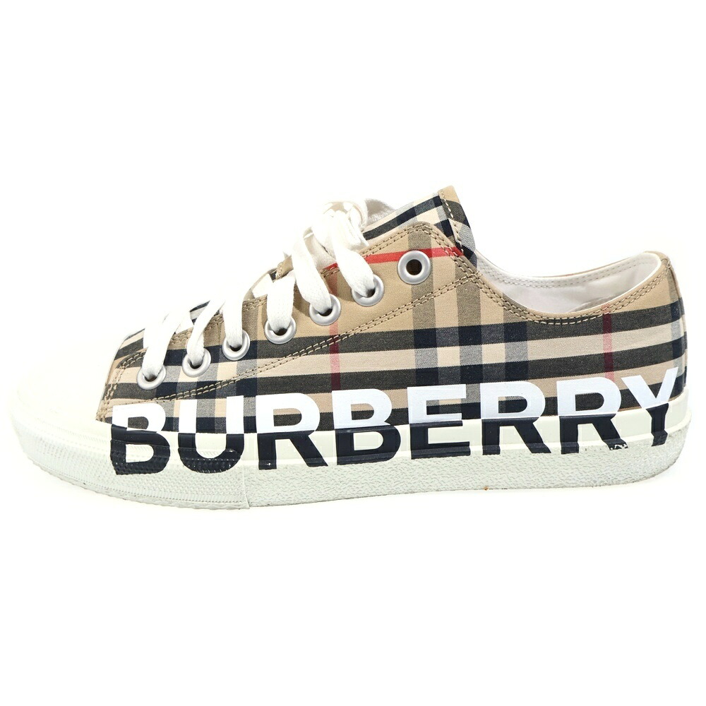 BURBERRY(バーバリー) 大きさ:40 ロゴタイプ刷り上げる ノバチェック ローカットスニーカー ベージュ 8024149【中古】【度合いA】【色つやベージュ】【取りまわしバス発着場BRING THRIFT CLOSET あべの店】
