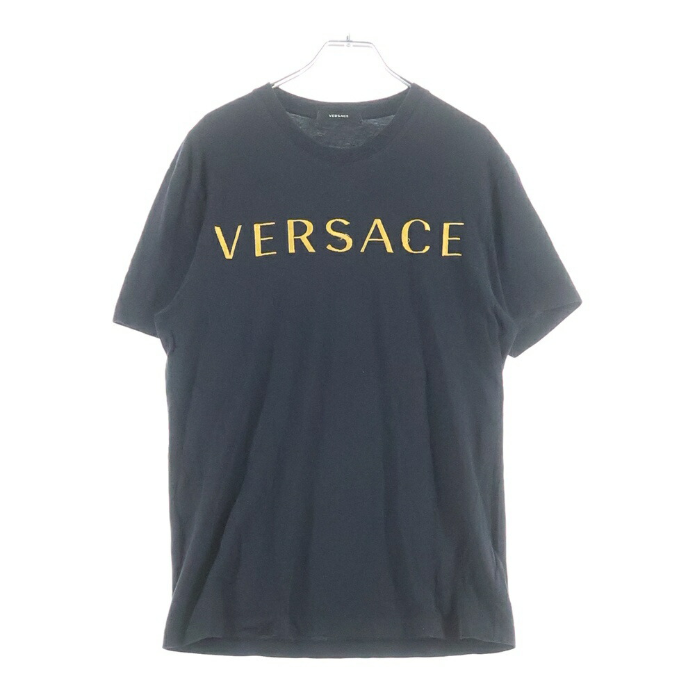 VERSACE(ヴェルサーチ) 大いさ:S ロゴタイプ刺しゅう 半袖ティーシャツ カットソー 黒いこと A87021S【中古】【度合いB】【色合い黒いこと】【取りまわしバス発着場BRING横浜ビブレ店】 Tシャツ・カットソー-トップス-メンズファッション