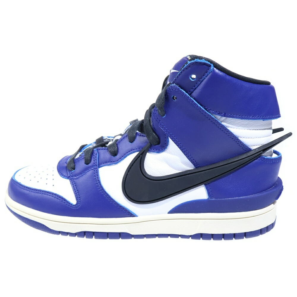 NIKE(ナイキ) 大きさ:26.0珊 ×AMBUSH DUNK HIGH DEEP ROYAL アンブッシュ ダンク ディープロイヤル ハイカットスニーカー 青碧/白いこと US8/26珊 CU7544-400【中古】【度合いB】【色つや青碧】【オンライン押さえる商いもの】