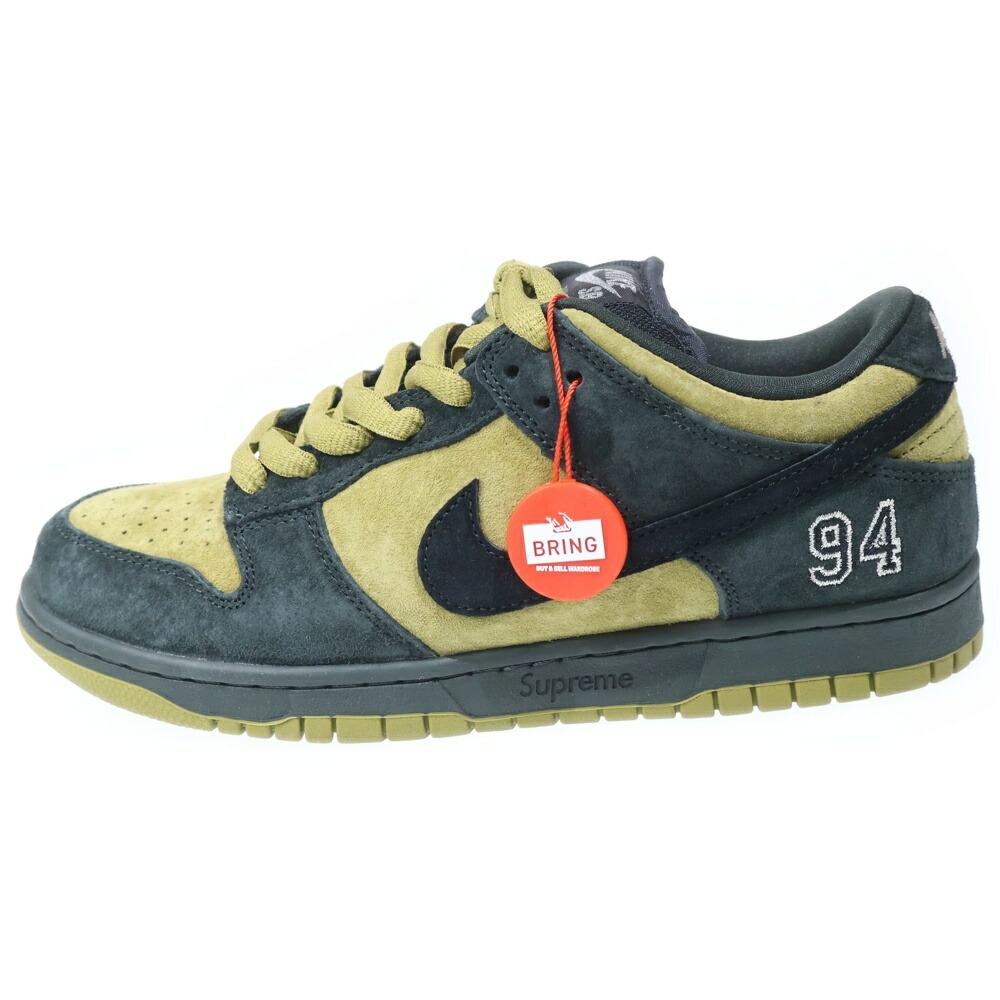NIKE SB(ナイキエスビー) 大きさ:US8.5/26.5珊 ×Supreme Dunk Low Camper Green HQ8487-300 アジア押さえる ダンク ローカットスニーカー キャンパー緑であること US8.5/26.5珊【中古】【度合いA】【色つや緑であること】【取りまわしバス発着場BRING KICKS】