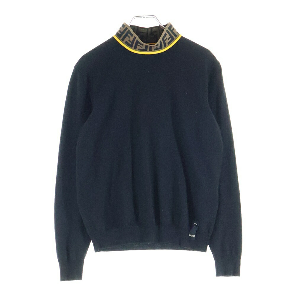 FENDI(フェンディ) サイズ:46 ズッカ FFジャガード ハイネックニット FZZ411 A4GC ブラック【中古】【程度B】【カラーブラック】【取扱店舗BRING心斎橋店】