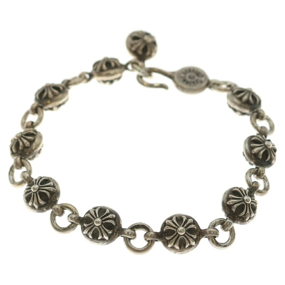 CHROME HEARTS(クロムハーツ) NO2 BALL #2クロスボールブレスレット しろがね色 BCA176【中古】【度合いB】【色つやしろがね色】【取りまわしバス発着場BRINGご廟店】