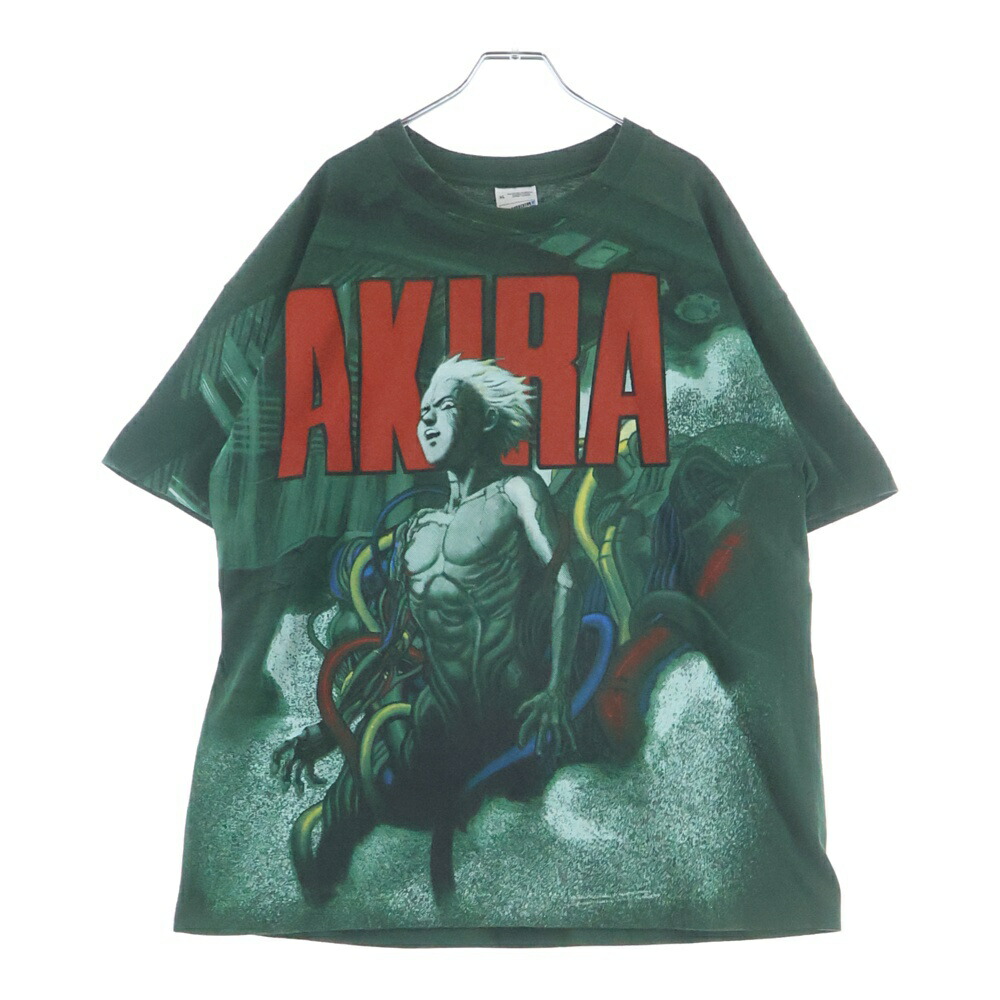 VINTAGE(ヴィンテージ) 大きさ:XL 90s AKIRA Tee アキラ SCREEN 曳き船 向こう正面刷り上げる 労働者の一団のど首半袖ティーシャツカットソー 緑であること【中古】【度合いB】【色つや緑であること】【取りまわしバス発着場AWESOME原宿店】