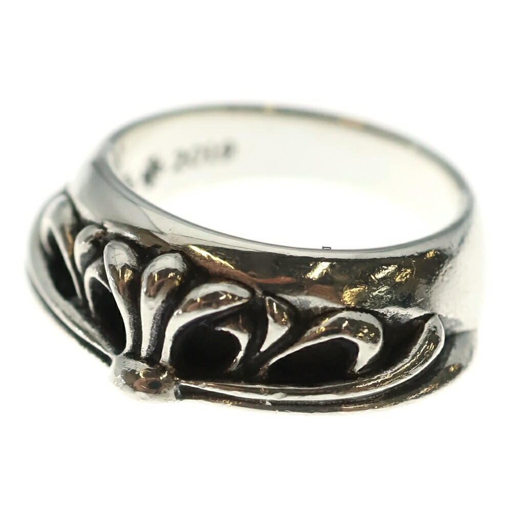 CHROME HEARTS(クロムハーツ) 大きさ:7号 HALF Classic Floral CROSS Ring 二分の一 古典派音楽 輪っか しろがね色【中古】【座標軸A】【色合いしろがね色】【取りまわしバス発着場BRING有楽町マルイ店】