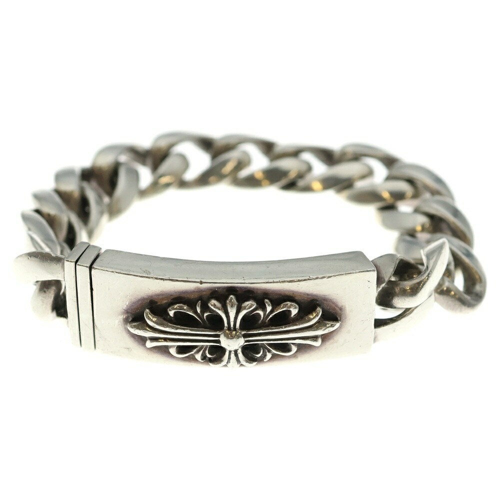 CHROME HEARTS(クロムハーツ) 大きさ:13LINK ID FLORAL CRS フローラルクロスID古典派音楽繋がり 腕輪 13LINK しろがね色 BCA164【中古】【度合いB】【色つやしろがね色】【取りまわしバス発着場BRING亜米利加村店】