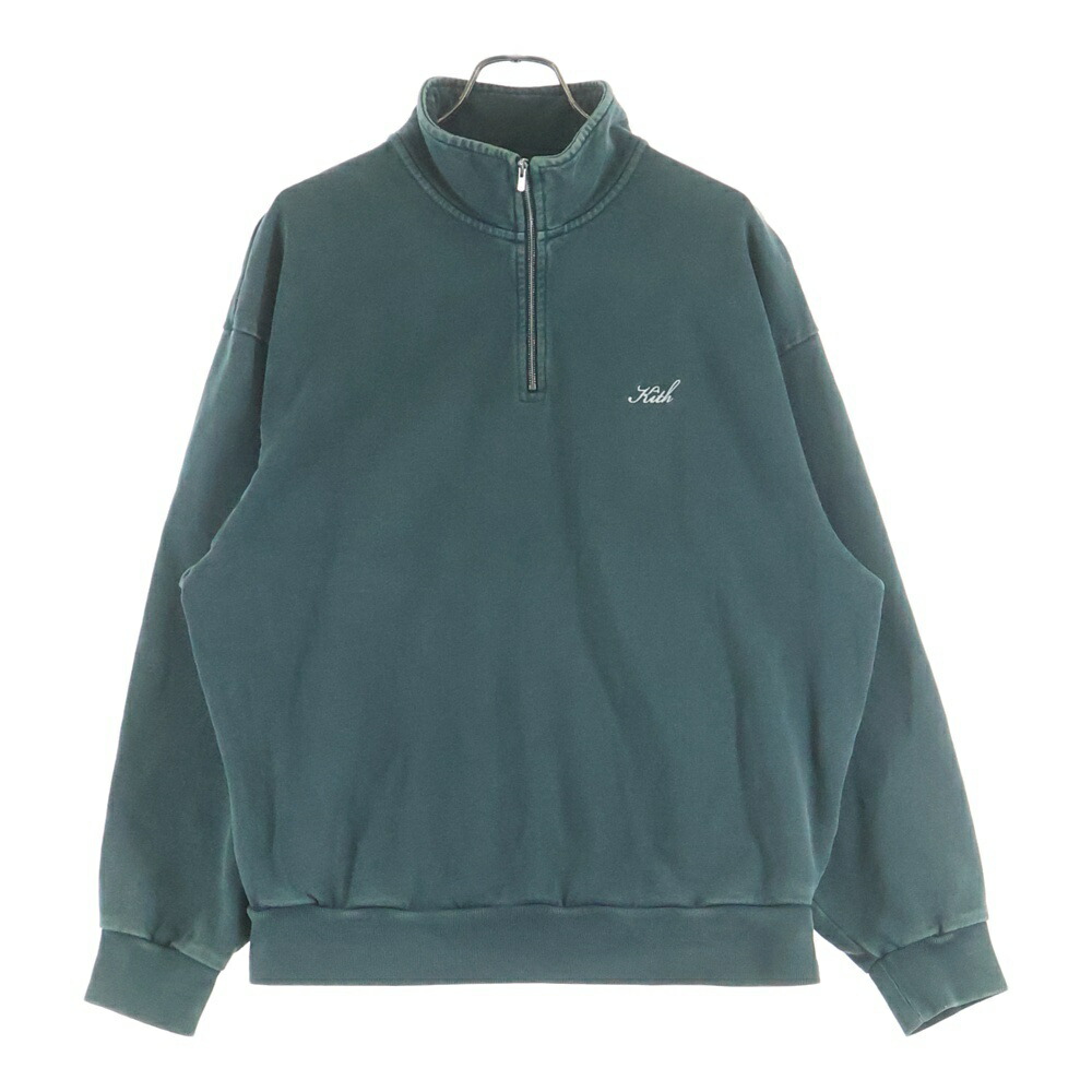KITH(口づけ) 大きさ:S NELSON QUARTER ZIP ネルソン ２５セント貨 ハーフジップ 流汗 調教師 緑であること KHM031302【中古】【座標軸B】【色つや緑であること】【取りまわしバス発着場BRING福岡天神店】