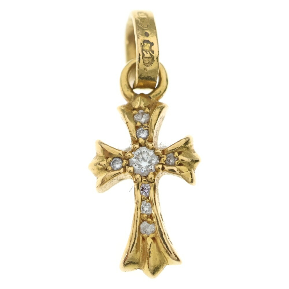 CHROME HEARTS(クロムハーツ) 22K CRS BBYFAT P/DIA ベイビーファットクロス PAVE金剛石 シャンデリヤとっ始め ゴールド BCA035【中古】【度合いB】【色つやゴールド】【取りまわしバス発着場OneStyle新宿店】