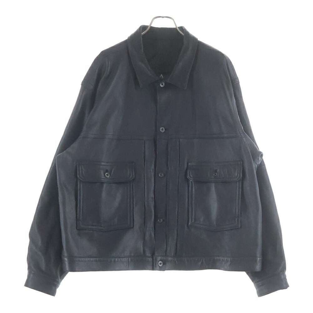 A LEATHER(エーレザー) サイズ:56 TRUCKER JACKET トラッカージャケット ブラック AUJ240005617【中古】【程度A】【カラーブラック】【オンライン限定商品】｜ブランド買取・販売　BRING
