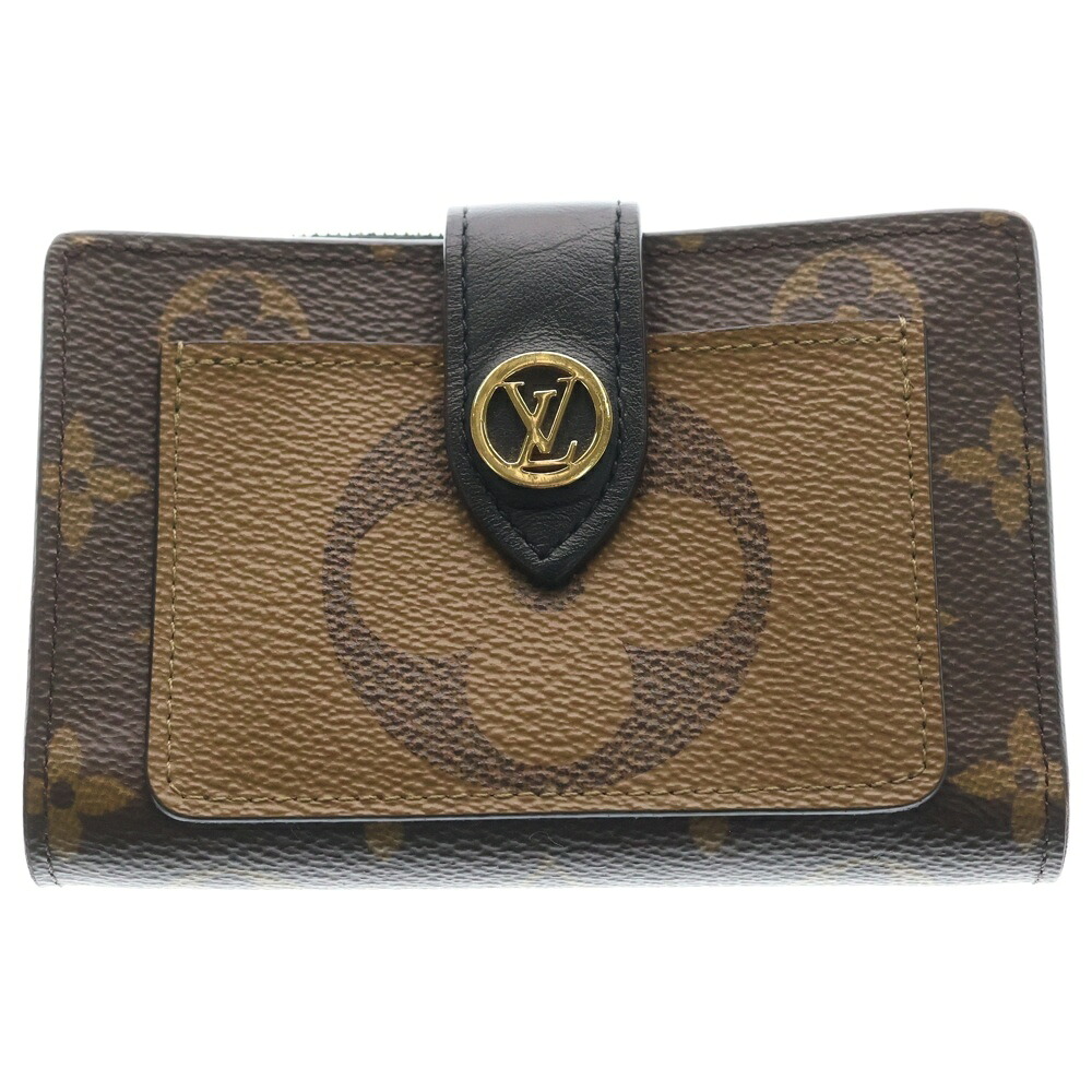 LOUIS VUITTON(ルイヴィトン) モノグラムジャイアントリバース ポルトフォイユジュリエット PVCなめし革 コンパクトウォレット 二つ折り紙入れ 赤銅色 M69432【中古】【座標軸A】【色合い赤銅色】【取りまわしバス発着場BRING神殿店】