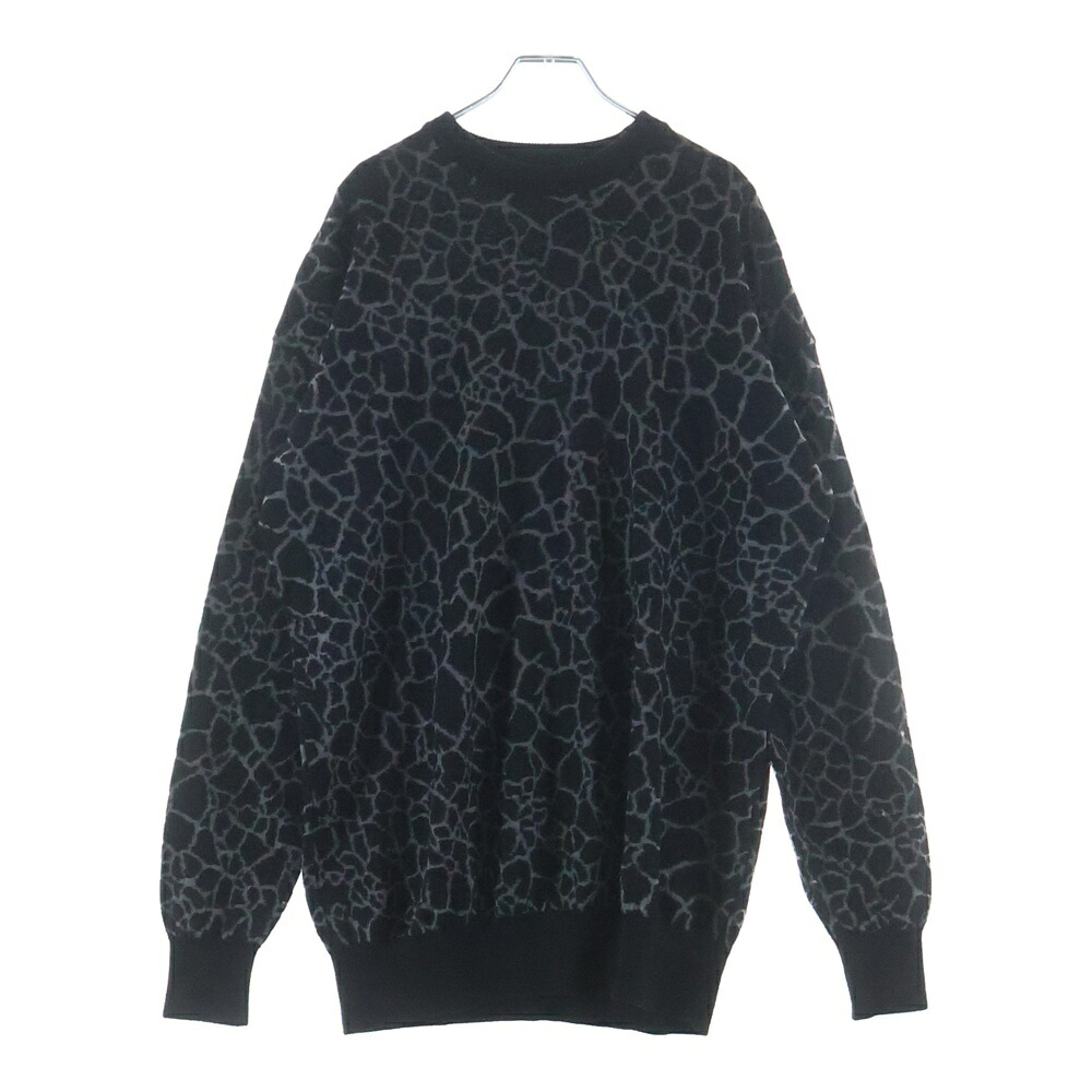 JOHN LAWRENCE SULLIVAN(ジョンローレンスサリバン) サイズ:M 23SS CRACK KNIT SWEATER クラック柄ニットセーター ブラック【中古】【程度B】【カラーブラック】【オンライン限定商品】｜ブランド買取・販売　BRING