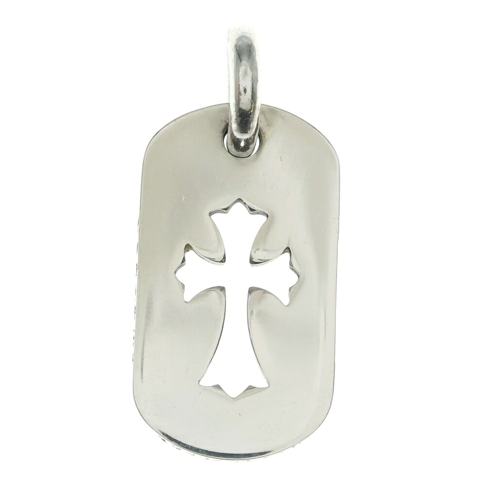 CHROME HEARTS(クロムハーツ) D TAG SML CO CRS カットアウトクロスドッグタグ スモール シャンデリヤいの一番 しろがね色 BCA242【中古】【座標軸A】【色合いしろがね色】【取りまわしバス発着場新宿】