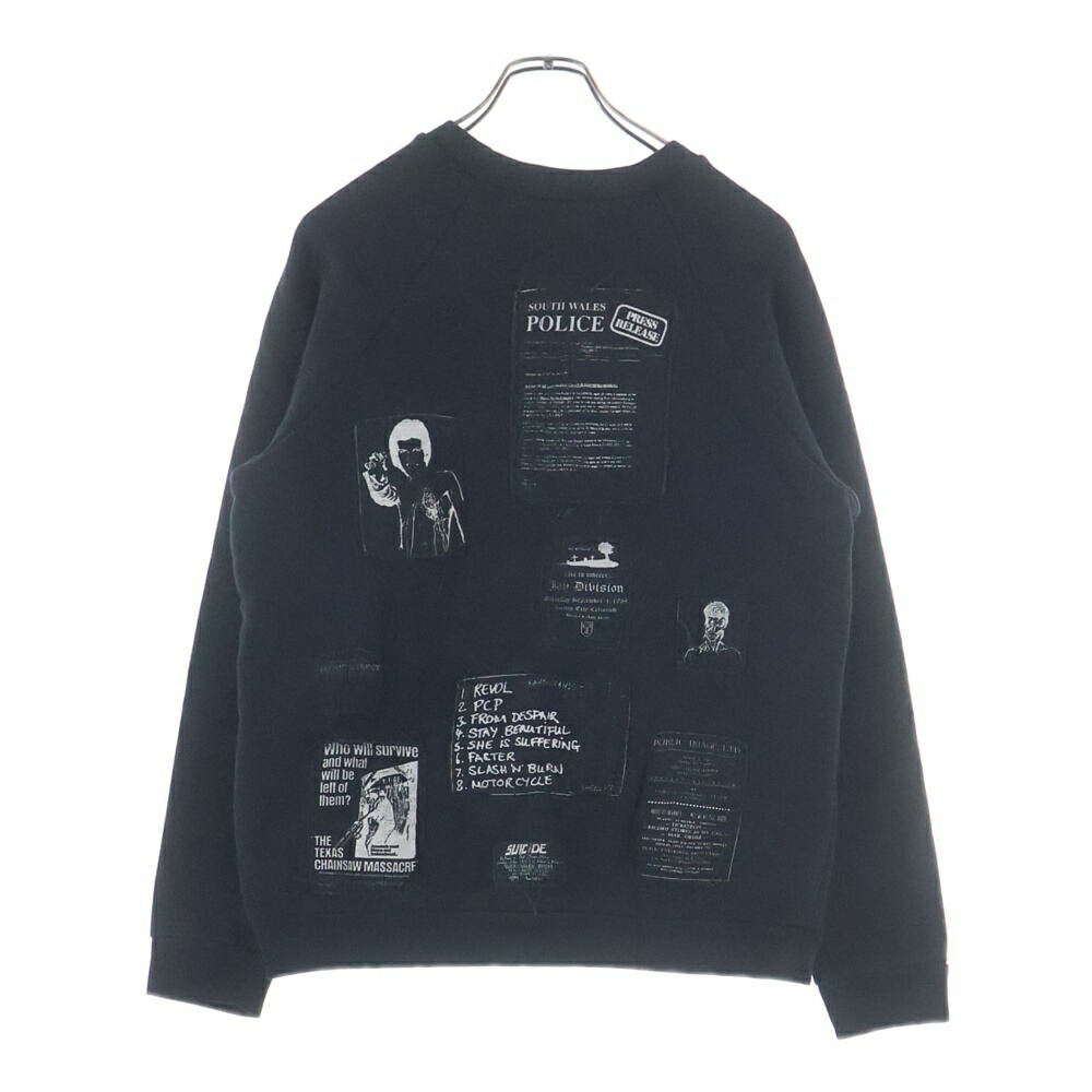 RAF SIMONS(ラフシモンズ) 大きさ:46 01AW Archive Riot Riot Riot Patch Work Sweat ライオット期 パッチワーク 汗水 黒いこと【中古】【度合いB】【色つや黒いこと】【取りまわしバス発着場AWESOME原宿店】