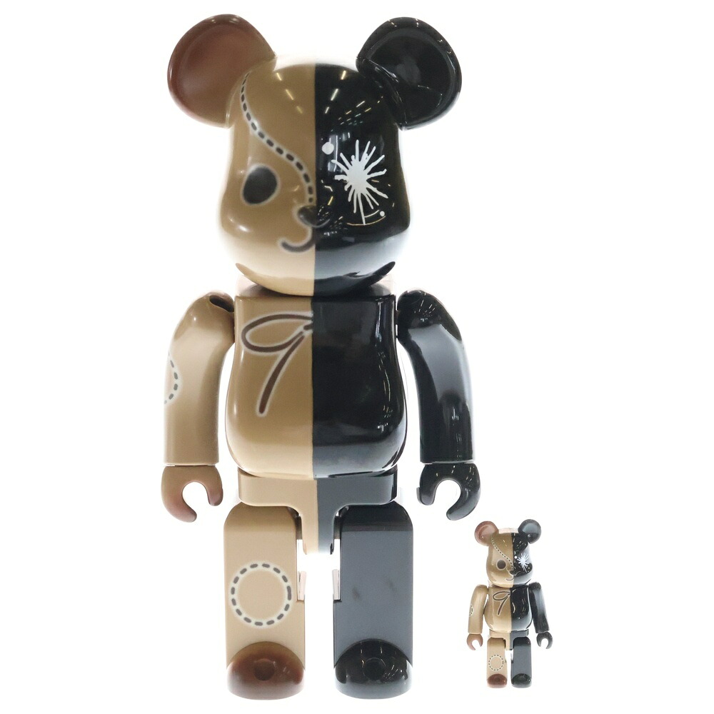MEDICOM TOY(メディコムトイ) サイズ:100%/400% BE@RBRICK &times; MIHARAYASUHIRO 100% & 400% ベアブリック フィギュア 人形 ブラック/ブラウン【中古】【程度B】【カラーブラック】【取扱店舗AWESOME名古屋店】｜ブランド買取・販売　BRING