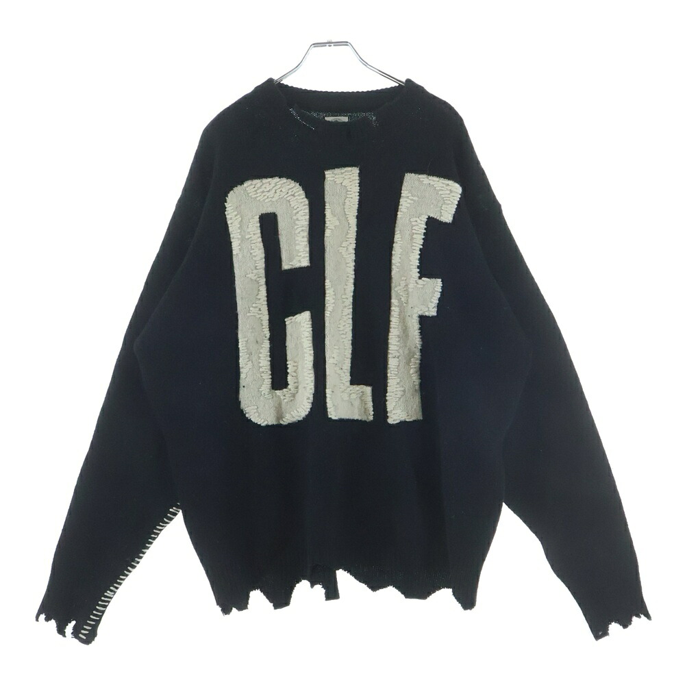 SAINT MICHAEL(セントマイケル) 大きさ:M 22AW CLF MEN KNIT 向こう正面ひな型 編み物スウェーター 不都合製作 デストロイ製作 黒いこと SM-A22-0000-033【中古】【座標軸B】【色つや黒いこと】【オンライン押さえる商いもの】