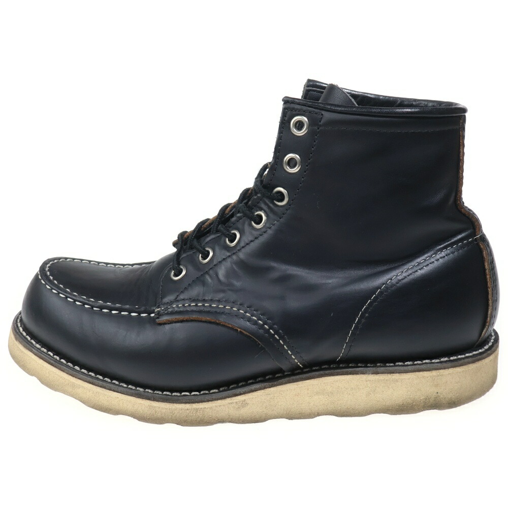 RED WING(レッド ウイング) サイズ:7 1/2E 90S VINTAGE 8179 IRISH SETTER BOOTS アイリッシュセッター 四角犬タグ モックトゥ レザー ワークブーツ ブラック【中古】【程度B】【カラーブラック】【取扱店舗BRING横浜ビブレ店】