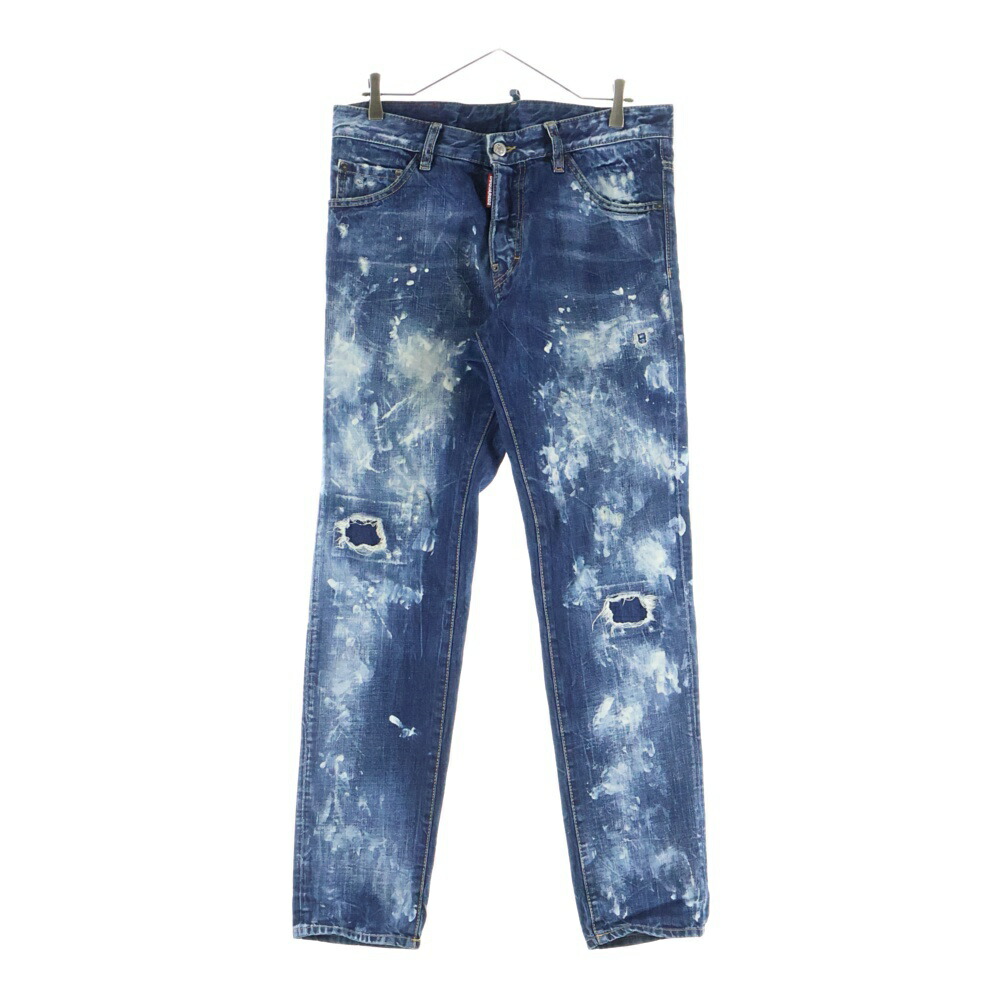DSQUARED2(ディースクエアード) 大きさ:48 21SS COOL GUY JEAN クールガイ 名取り草飛球 ウォッシュ産業 ジーンズズボン下 インディゴ S71LB0913【中古】【座標軸B】【色合い青色】【オンライン制限事項商いもの】