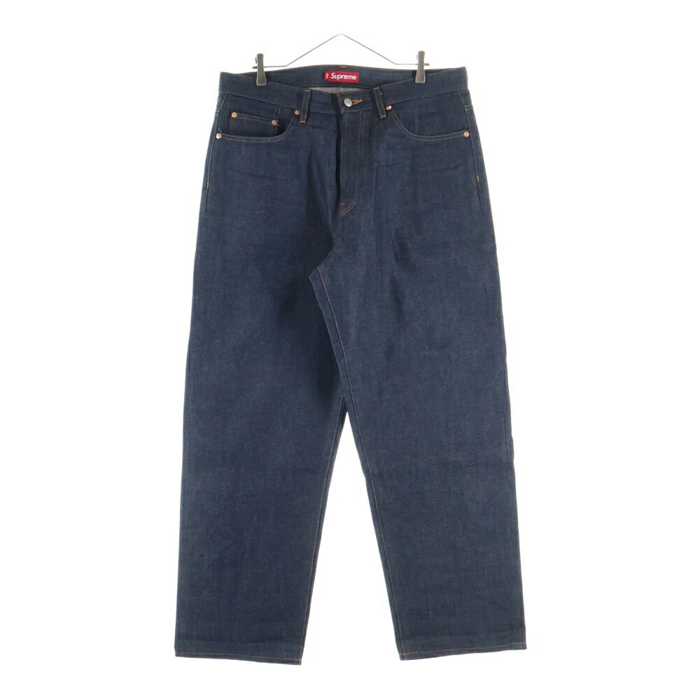SUPREME(シュプリーム) 大いさ:34 Rigid Baggy Selvedge Jean ジーンズ ズボン下 メンズ【中古】【座標軸A】【色合い黒いこと】【取りまわしバス発着場BRING仙台店】 メンズファッション-ズボン・パンツ