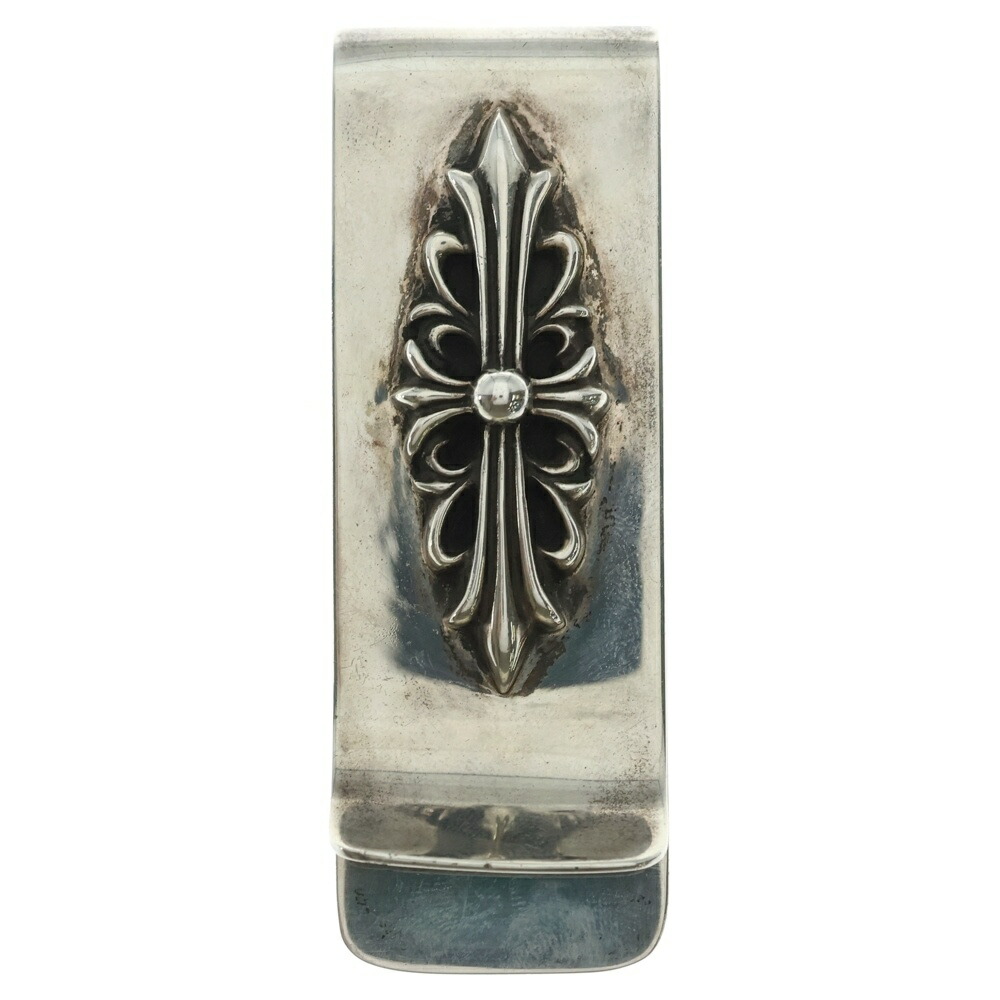 CHROME HEARTS(クロムハーツ) MNY CLIP LG FLRL CRS フローラルクロス スモチーフ ラージ 先だつものゼムクリップ しろがね色【中古】【座標軸B】【色つやしろがね色】【取りまわしバス発着場OneStyle名古屋運動場店】