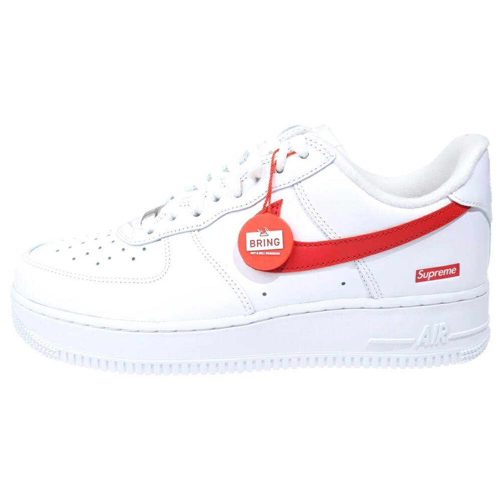 SUPREME(シュプリーム) 大きさ:27.0糎 ×NIKE AIR FORCE 1 LOW CHINA EXCLUSIVE ナイキ 空軍1 置き目 瀬戸もの エクスクルーシブ ローカットスニーカー 白いこと/赤いこと US9/27糎 CU9225-101【新古品/中古】【座標軸S】【色合い白いこと】【取りまわしバス発着場BRING KICKS】