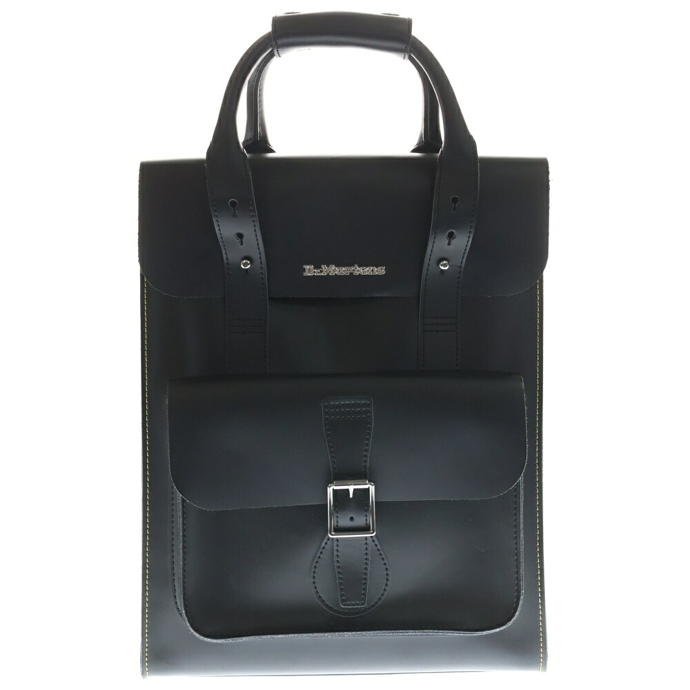 Dr.Martens(お医者さんマーチン) KIEV SMOOTH SMALL LEATHER BACKPACK ロゴタイプ一皿 真四角 レザーバックパック 黒いこと AC989003【中古】【座標軸B】【色つや黒いこと】【取りまわしバス発着場BRING聖堂店】