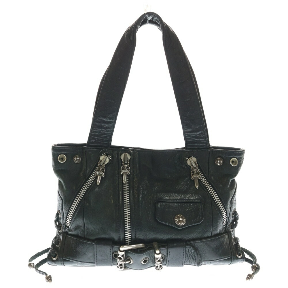 CHROME HEARTS(クロムハーツ) 大きさ:SMALL JJ DEAN SMALL JJディーン スモール レザーライダースハンドバッグ 黒いこと【中古】【度合いB】【色つや黒いこと】【取りまわしバス発着場原宿】