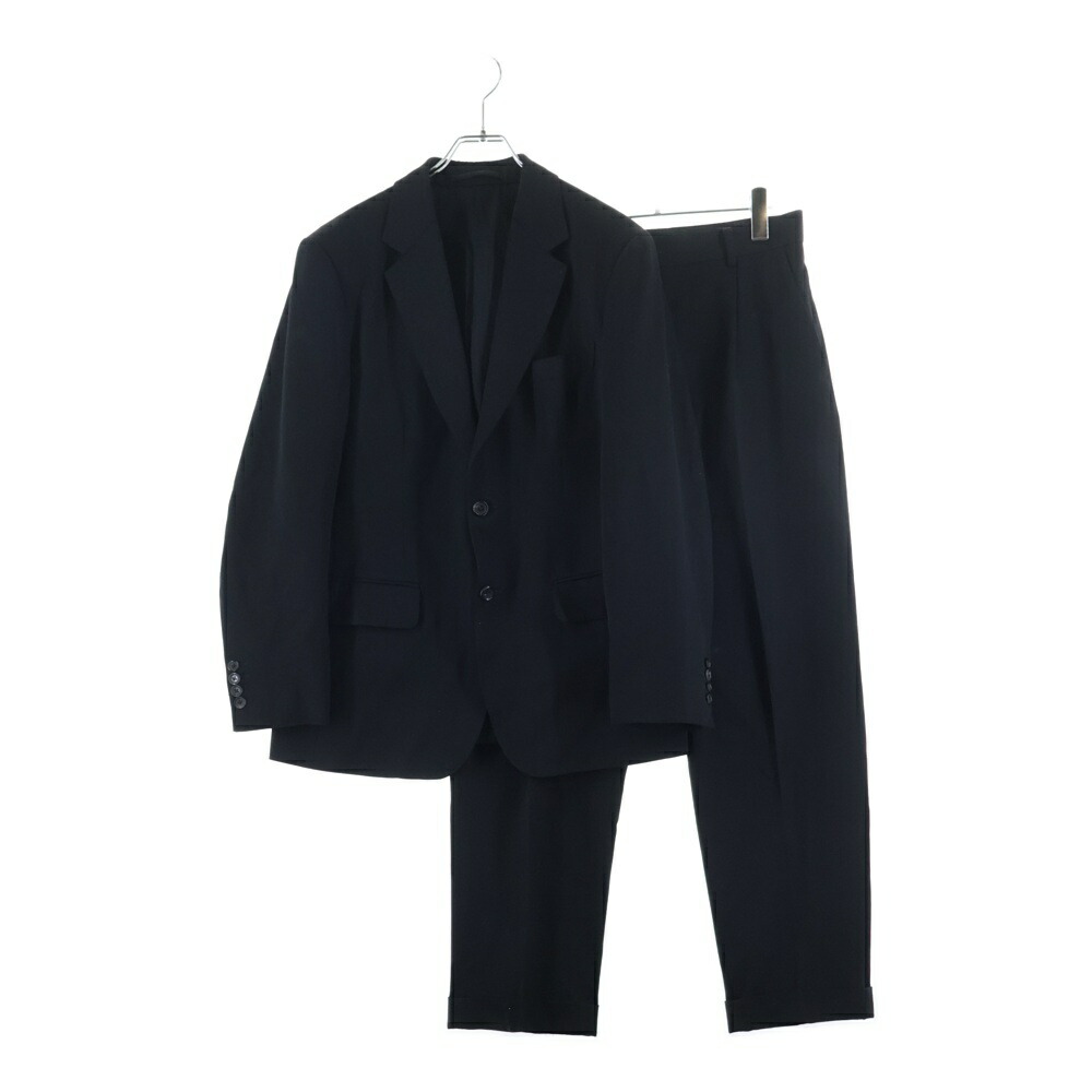 WACKO MARIA(ワコマリア) 大きさ:M/M DORMEUIL SINGLE BREASTED JACKET/PLEATED TROUSERS TYPE-2 セットアップ 背広 黒いこと【中古】【度合いA】【色つや黒いこと】【取りまわしバス発着場BRING有楽町マルイ店】
