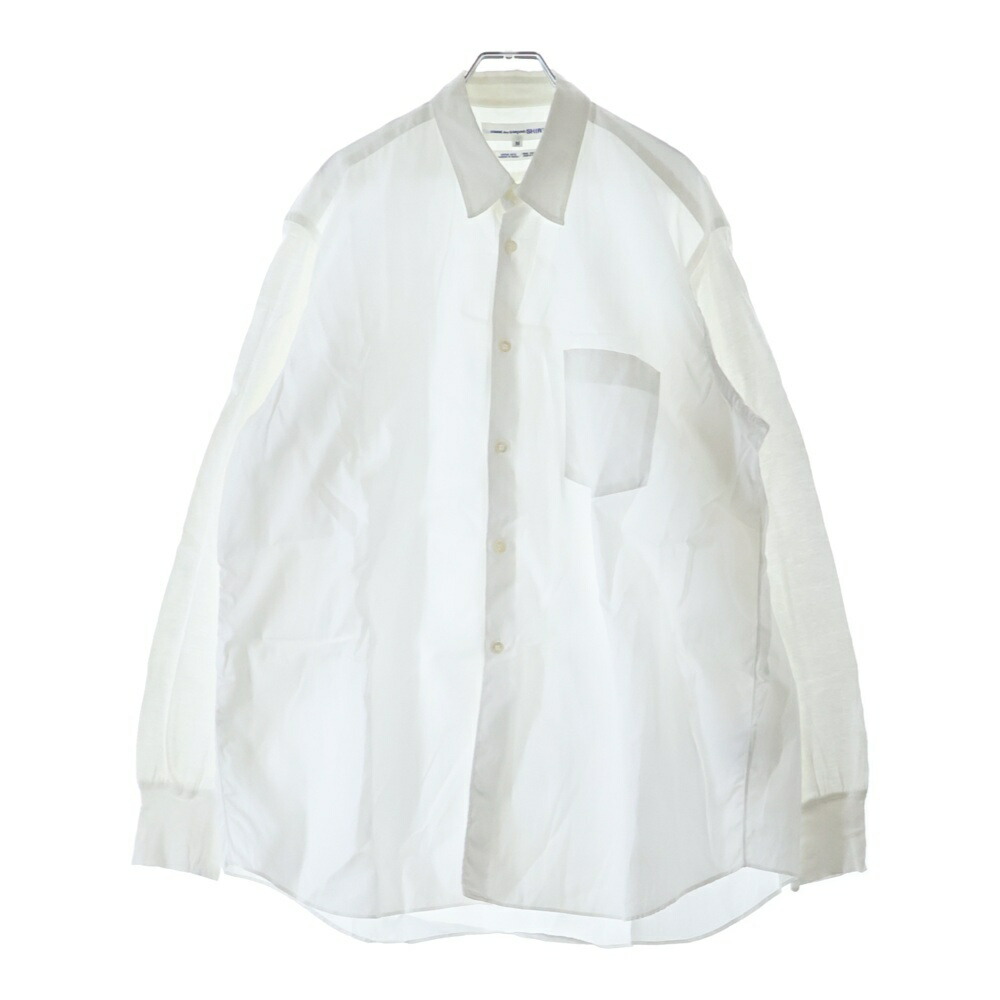 COMME des GARCONS SHIRT(コムデギャルソンシャツ) 大いさ:M 80-90S すべり出し刺しゅう下げ札 袖カットソーうつり変わり 長袖プルオーバー 白いこと【中古】【度合いB】【色合い白いこと】【取りまわしバス発着場AWESOME原宿店】 カジュアルシャツ-トップス