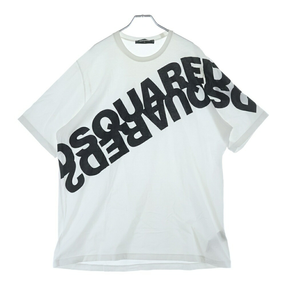 DSQUARED2(ディースクエアード) 大いさ:XL 20SS BIG LOGO PRINT ビックロゴプリント 半袖ティーシャツ カットソー 白いこと S74GD0664【中古】【度合いB】【色合い白いこと】【取りまわしバス発着場BRING福岡天神店】 トップス-Tシャツ・カットソー-メンズファッション