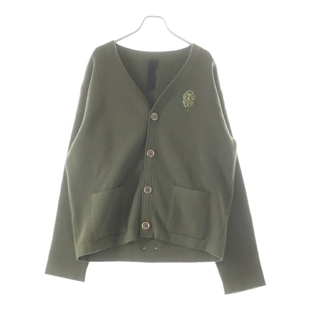 CHROME HEARTS(クロムハーツ) 大きさ:L SWTR U REGULATOR CARDI ヴァインダガーカシミアニットカーディガン カーキ【中古】【度合いA】【色つやカーキ】【取りまわしバス発着場原宿】