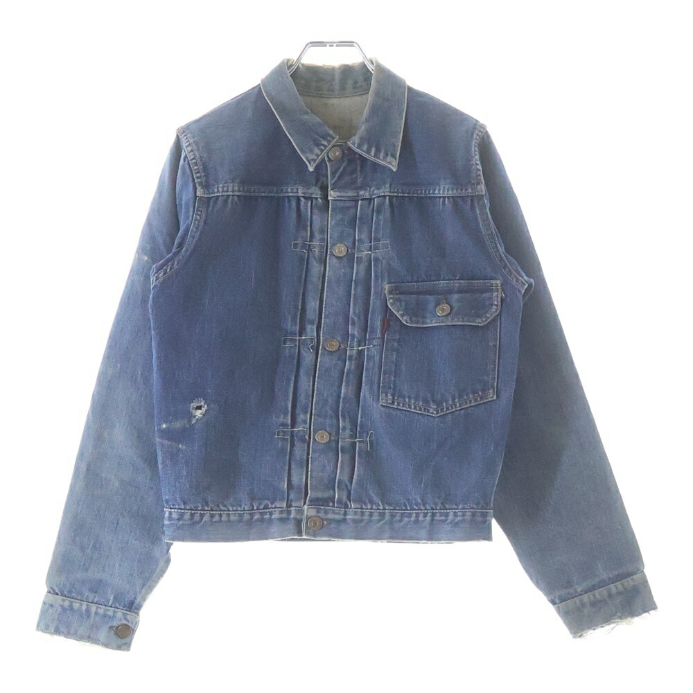 Levi\u0027s(リーヴァイズジーンズ) 大きさ:実寸34好いかげんに 50S 506XX 1st BIG E 片面ため桶 一枚袖 名取り草裏17 横すべりバックル ジーンズ上衣 インディゴ【中古】【座標軸B】【色合い青味】【取りまわしバス発着場AWESOME原宿店】