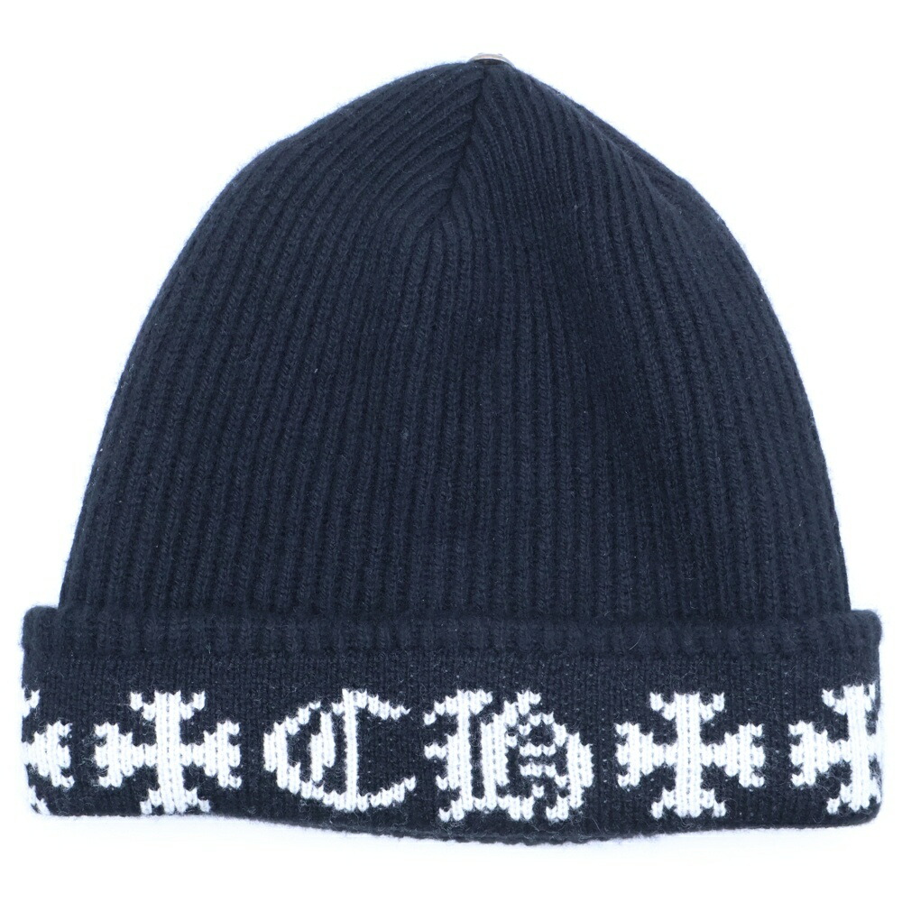 CHROME HEARTS(クロムハーツ) BIG DADDY ビッグダディ はやりっ児どんぶり鉢付き添い人カシミヤニットビーニーニットキャップ 黒いこと【中古】【度合いA】【色つや黒いこと】【取りまわしバス発着場OneStyle新宿店】